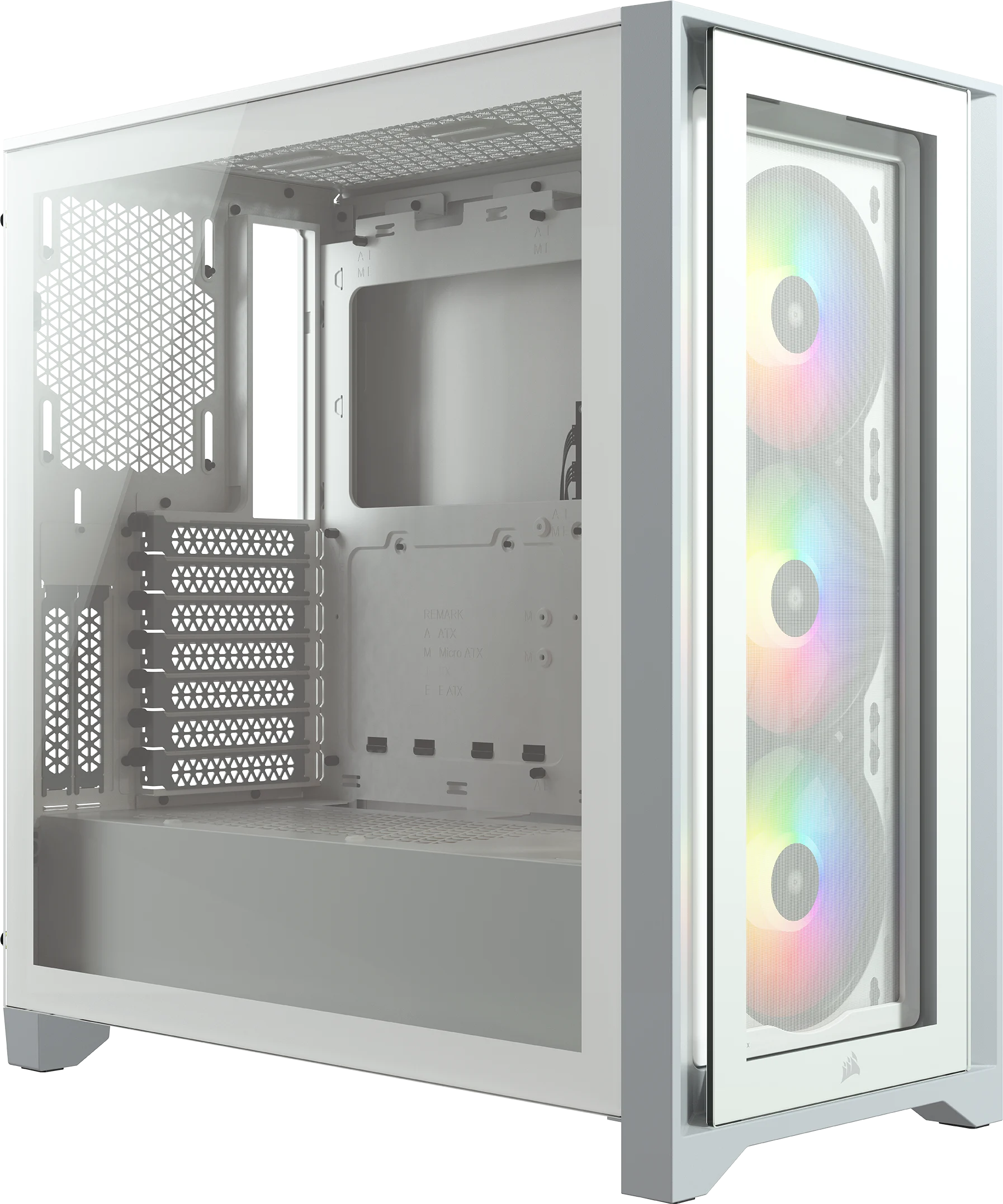 Corsair iCUE 4000X RGB Tempered Glass Mid-Tower ATX Case — White