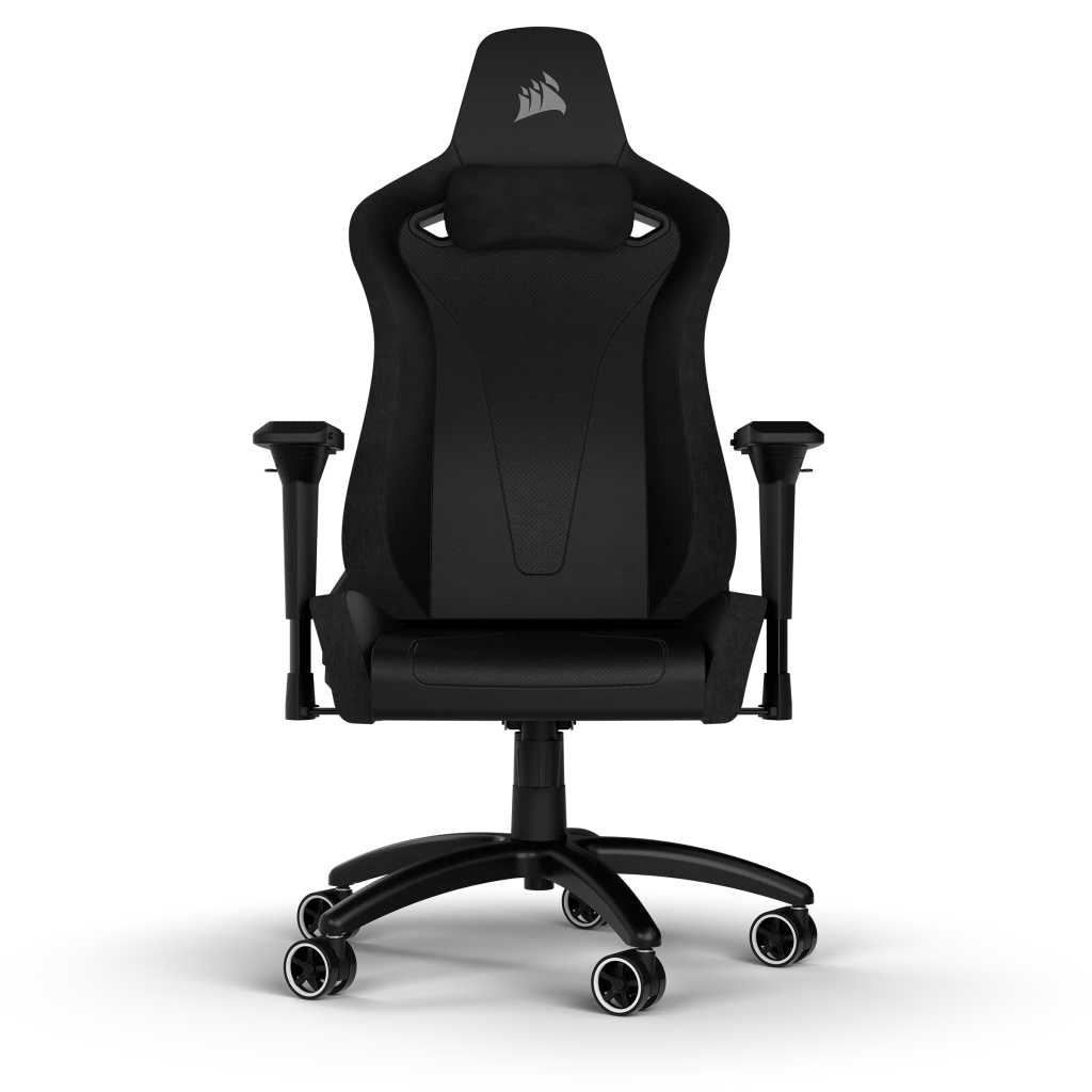 Corsair TC200 Gaming Chair – Plush Leatherette – Black/Black