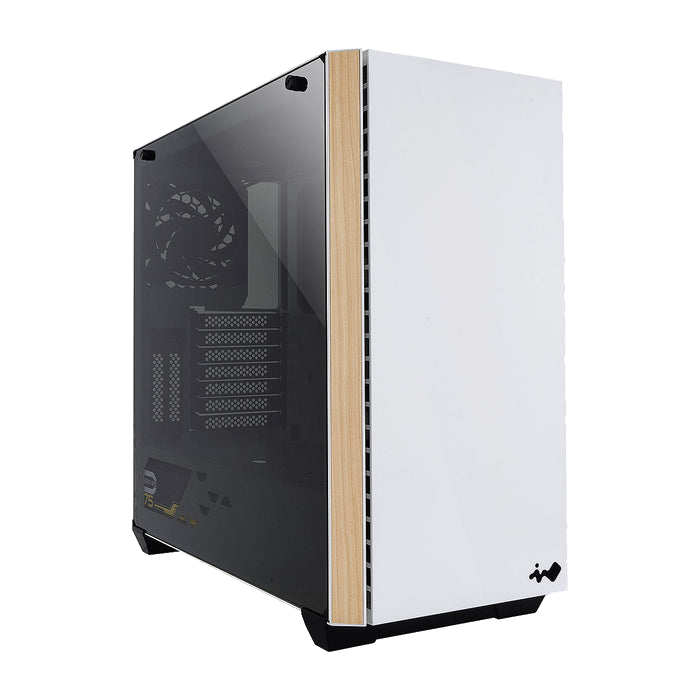 In-Win 216 Mid Tower Chassis - White + Wood-Grain Finish