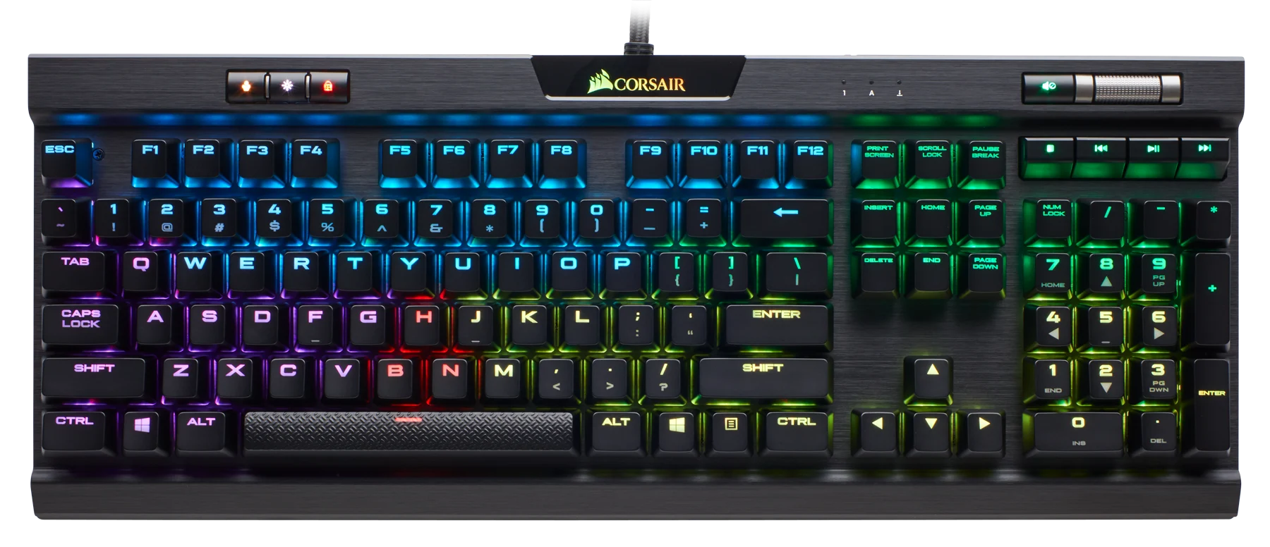 K70 RGB MK.2 RAPIDFIRE Gaming Keyboard — CHERRY MX Speed