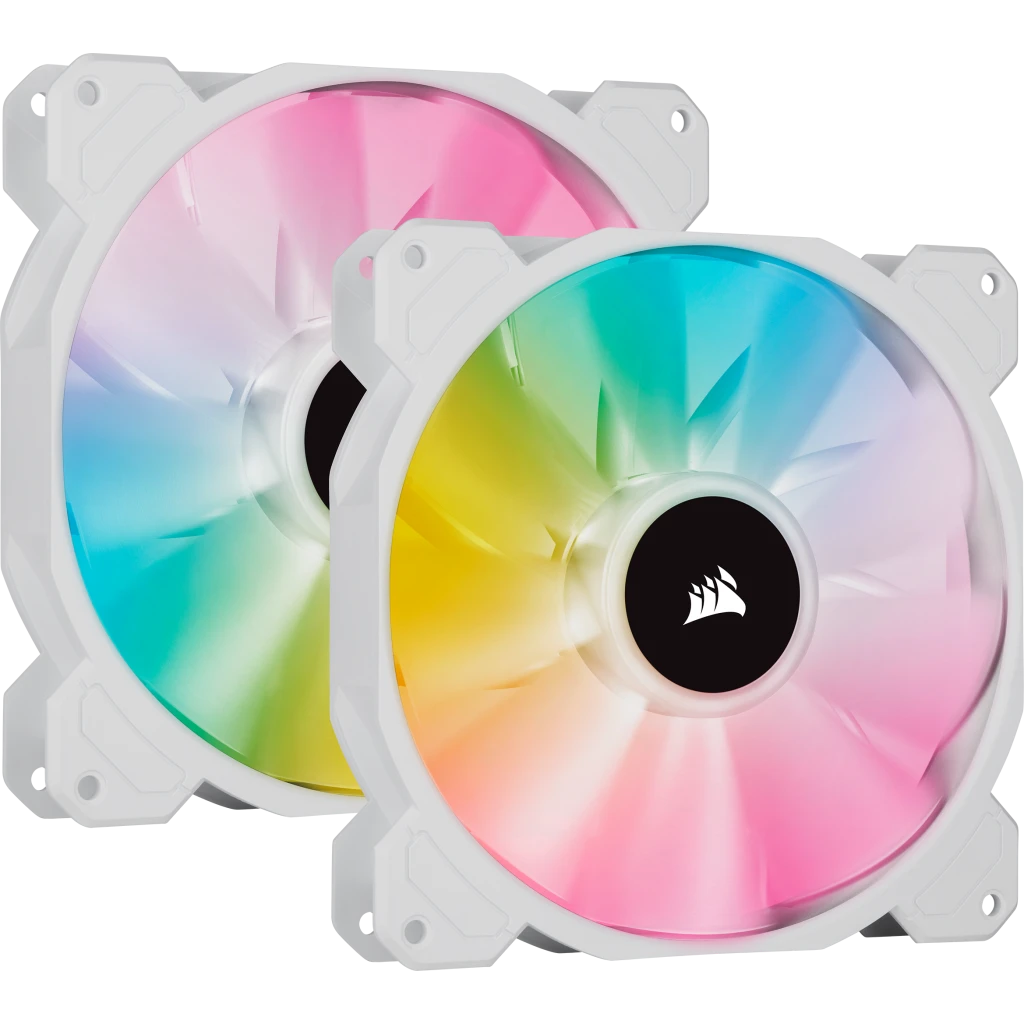 Corsair iCUE SP140 RGB ELITE 140mm White PWM Fan Dual Fan Kit
