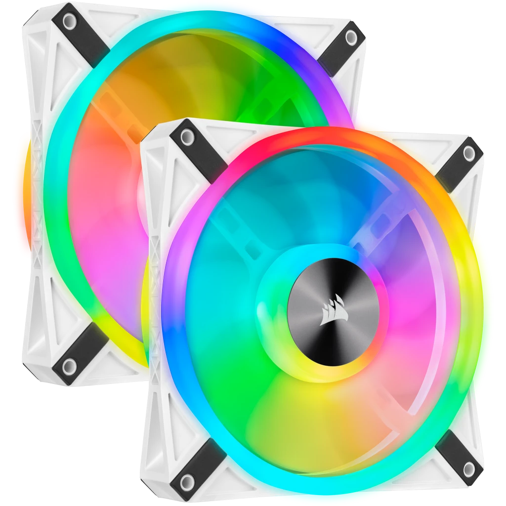 Corsair iCUE QL140 RGB 140mm PWM White Fan — Dual Fan Kit