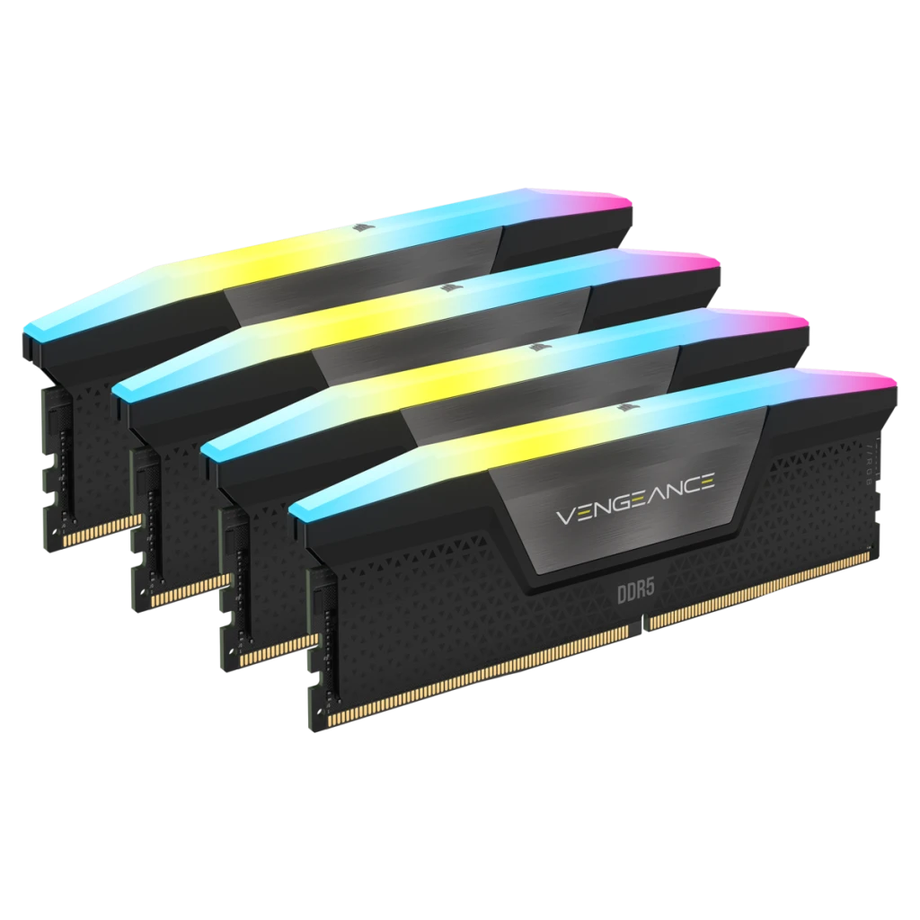 Corsair VENGEANCE RGB 64GB (4x16GB) DDR5 DRAM 5600MHz C36 Memory Kit — Black