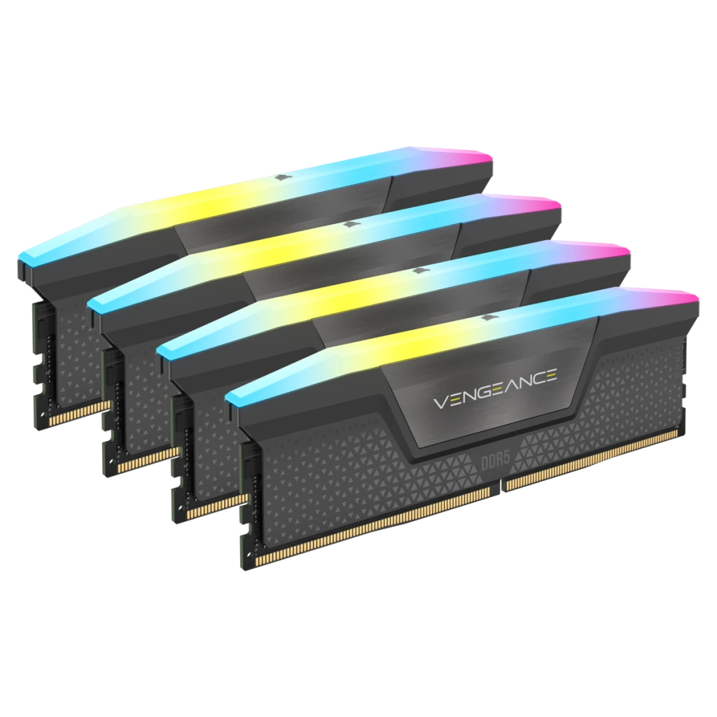 Corsair VENGEANCE RGB 64GB (4x16GB) DDR5 DRAM 5600MT/s C36 AMD EXPO Memory Kit — Black